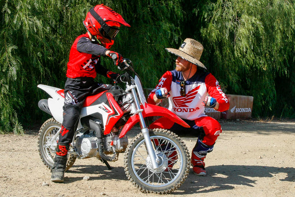 Little girl deals motocross gear