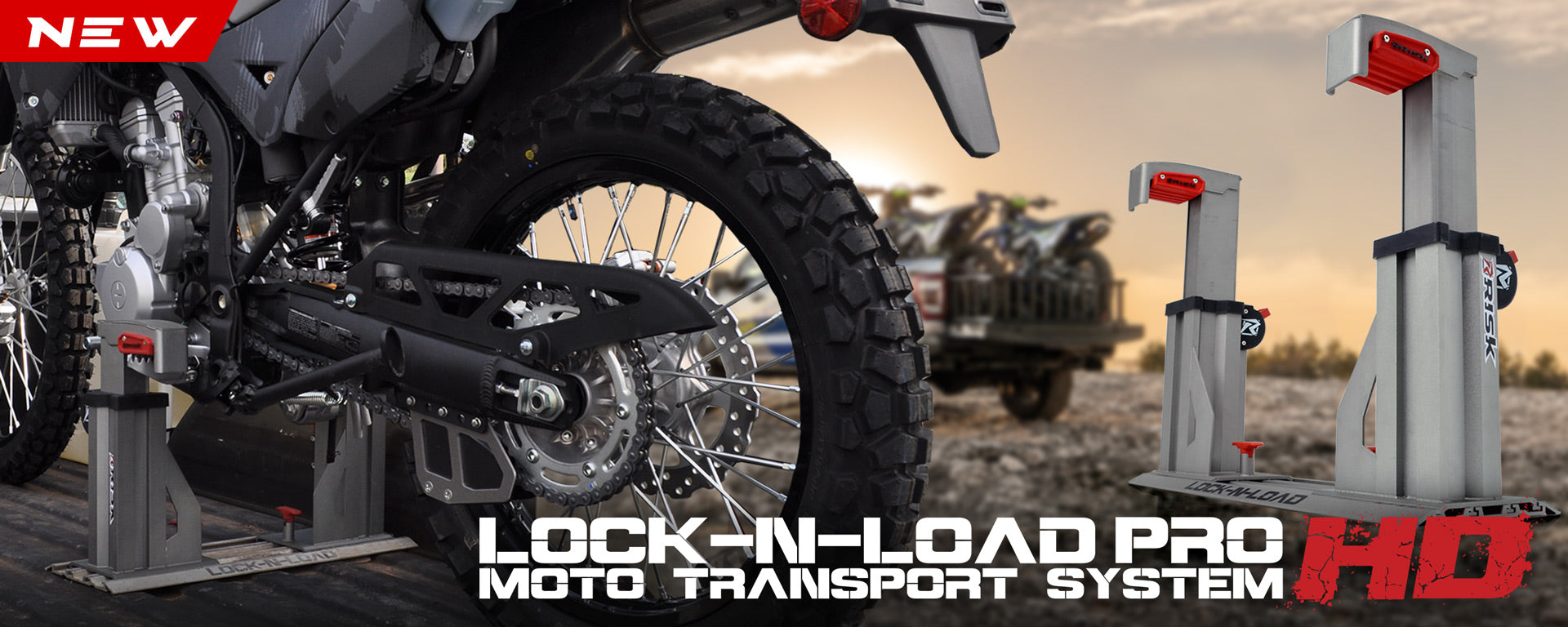 Lock-N-Load Pro HD launch banner featuring a two lifestyle images of the product merged together