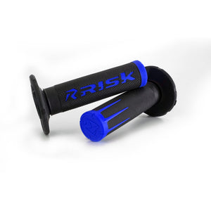 Blue FUSION 2.0 Ergo Moto Grips with Fusion Grip Tech Bonding System