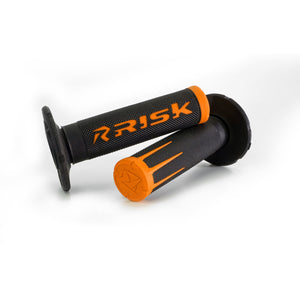 Orange FUSION 2.0 Ergo Moto Grips with Fusion Grip Tech Bonding System