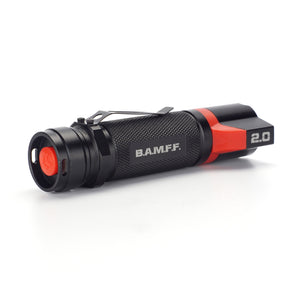 BAMFF 2.0 dual LED flashlight with tactical tail switch position | STKR Concepts - striker flashlight