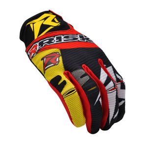 Risk Racing VENTilate V2 Glove - Yellow/Red - Motocross Riding Gear by Risk Racing - side view