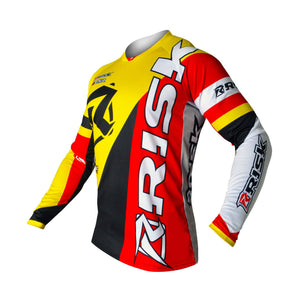 Risk Racing VENTilate V2 Jersey - Yellow/Red - Motocross Riding Gear - Front