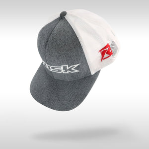 Risk Racing Grey & White Trucker Snapback