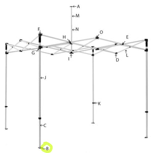 10x10 Risk Canopy Tent Parts Diagram B