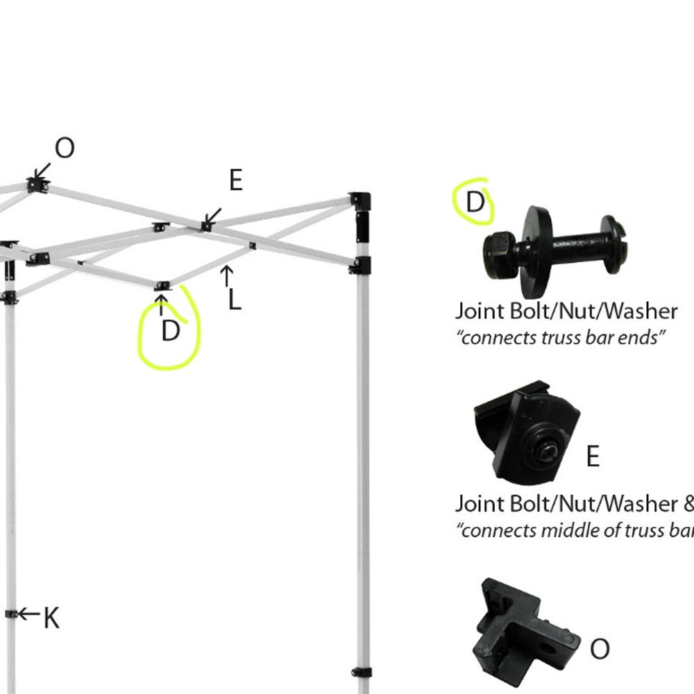 tent parts Tent Parts -D- Joint (connects truss bar ends)