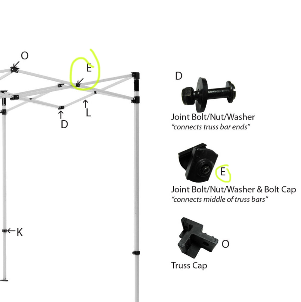 tent parts names Tent Parts -E- Joint Bolt/Nut/Washer & Bolt Cap