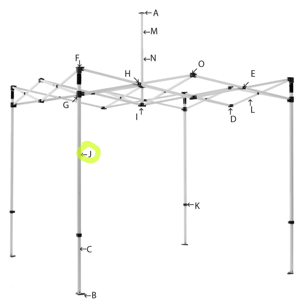 parts of a tent Tent Parts -J,G,F,&K- Upper (Outer) leg section w/Velcro and 3 plastic
