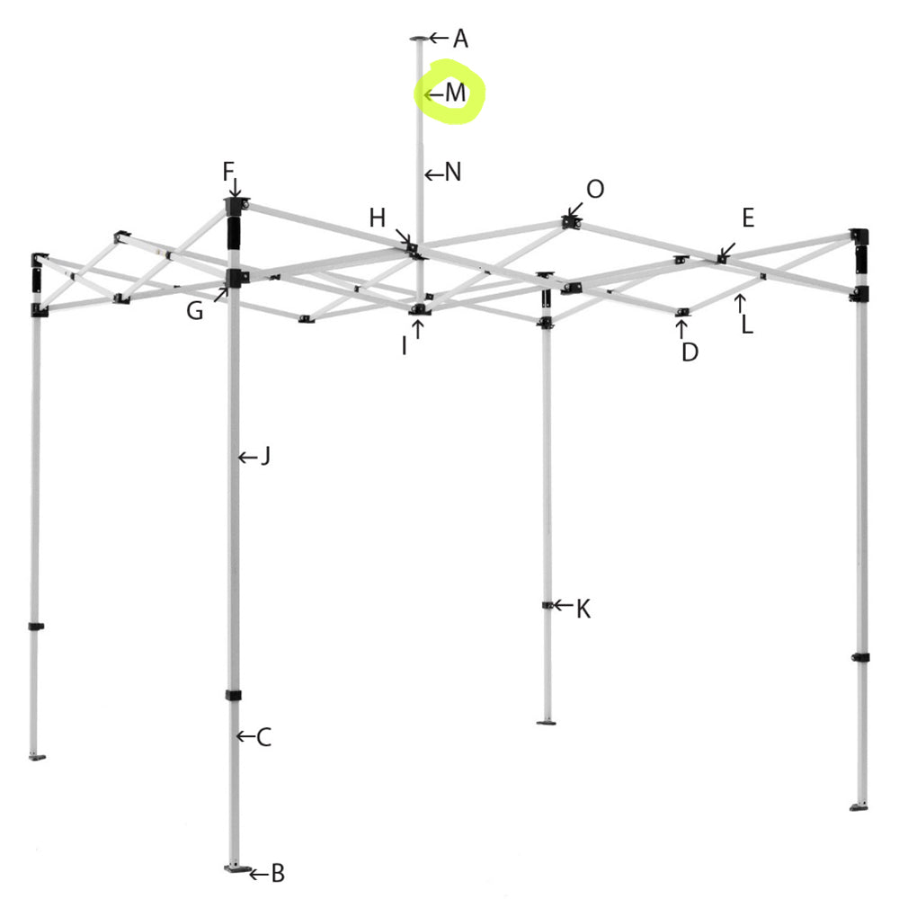 tent replacement parts Tent Parts -M- Peak pole upper