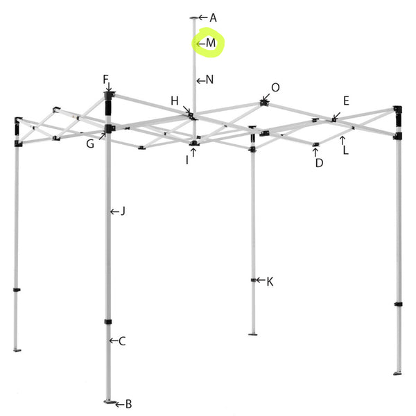 tent parts -M- Peak pole upper Größe:4-5Y (100-110 cm) CLOSED Samthose Pedal Pusher Buy3s 500 denier Commercial Grade
