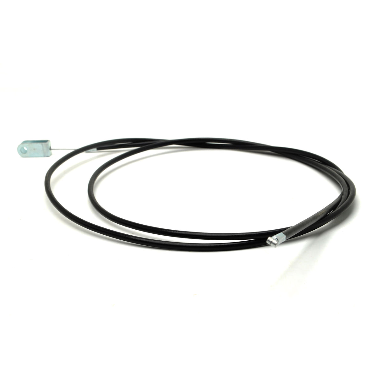 Black cable with connectors on a white background