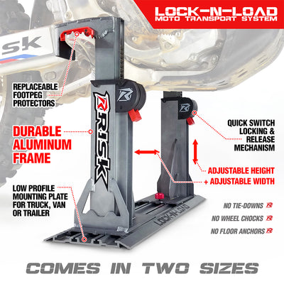 Lock-N-Load Pro - Sistema de transporte de moto sin tirantes 
