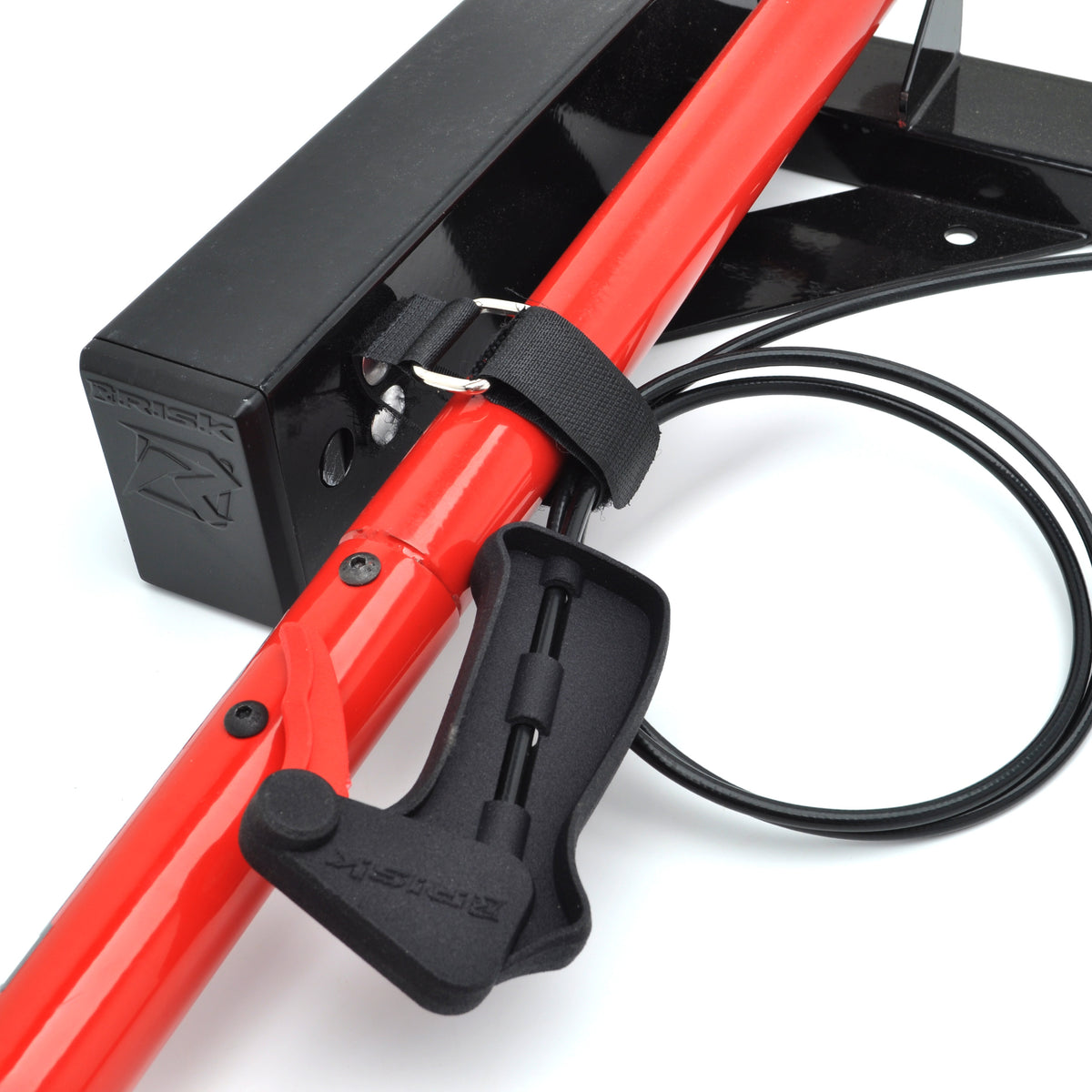 The trigger, cord, and gate hoop all secured using the Velcro attachment point of the Holeshot Starting Gate - Manual Version