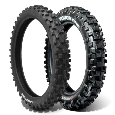 Plews Tyres | Enduro Set | EN1 THE TOUGH ONE Rear & EN1 GRAND PRIX Front Enduro Tire Bundle - 3/4 view.