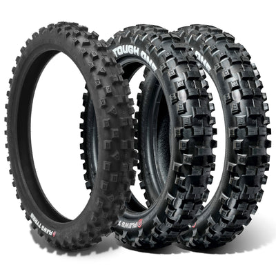 Neumáticos plews | Enduro 3pc set | Dos en1 el Tough One Rounds & One En1 Grand Prix Font Enduro Tire Bundle - 3/4 Vista