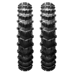 Plews Tyres | Sand/Mud Double Rear | Two MX1 HAWKSTONE GP Rear Motocross Paddle Tire Bundle - front view
