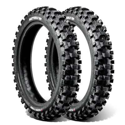 Product image of a MX2 MATTERLY GP double rear tire bundle in a white studio environment.