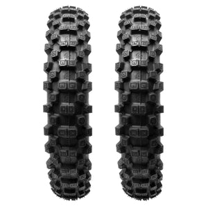 Plews Tyres | Hard Pack Double Rear | Two MX3 FOXHILLS GP Rear Motocross Tire Bundle - front view