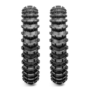 Plews Tyres | Sand/Mud Double Rear | Two MX1 HAWKSTONE GP Rear Motocross Paddle Tire Bundle - front view