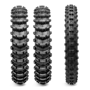 Plews Tyres | Sand/Mud 3pc Set | Two MX1 HAWKSTONE Rears & One MX2 MATTERLY Front Motocross Tire Bundle - front view