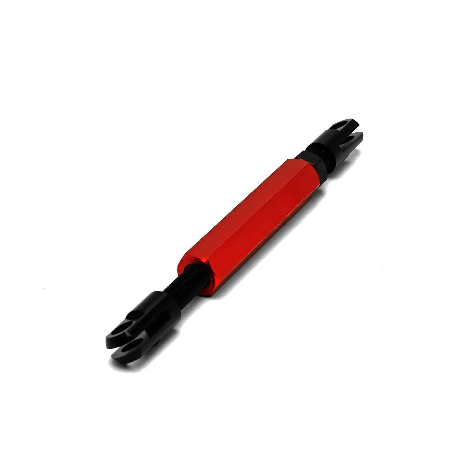 Red & black anodized turnbuckle replacement part for an ATS stand 