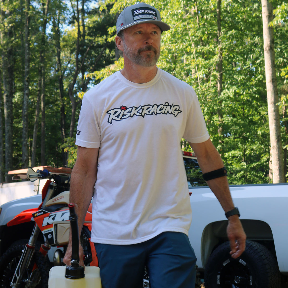 Fueled By Risk - WHITE - Motocross T-Shirt