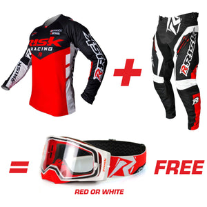 VENTilate V2 Red & Black Jersey, Pants, & MX Goggles Bundle