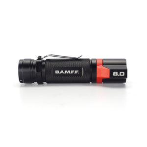 BAMFF 8.0 dual LED flashlight side view 800 total lumens | STKR Concepts - striker flashlight