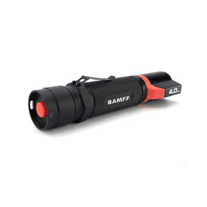 BAMFF 4.0XL dual LED flashlight with tactical tail switch position | STKR Concepts - striker flashlight