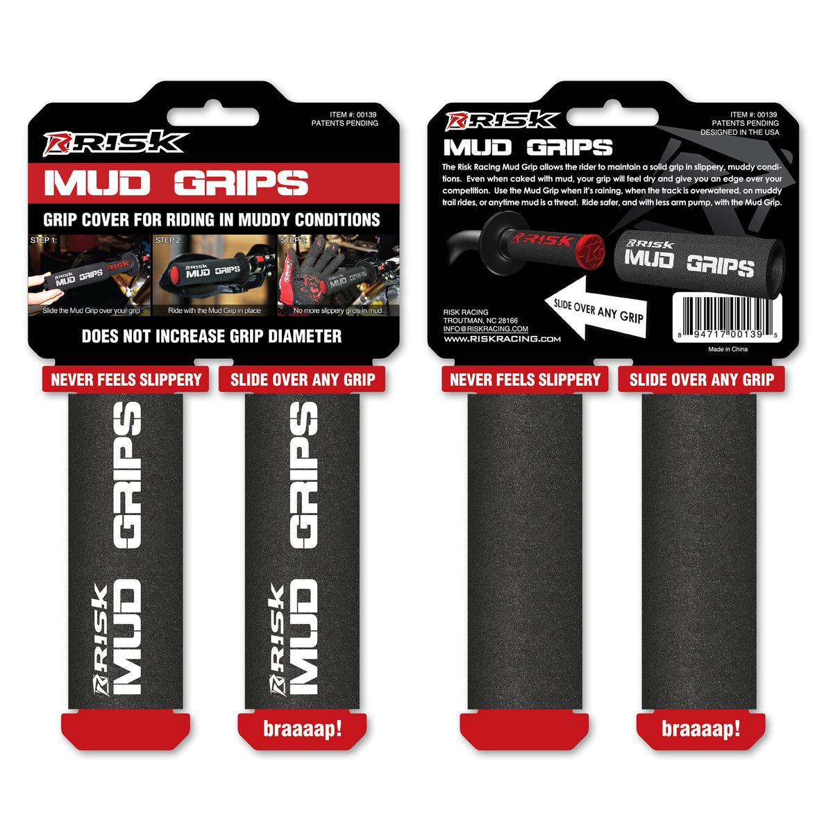 Mud Grips - Makes the muddiest, slippery grip feel dry!-Grip-Risk Racing