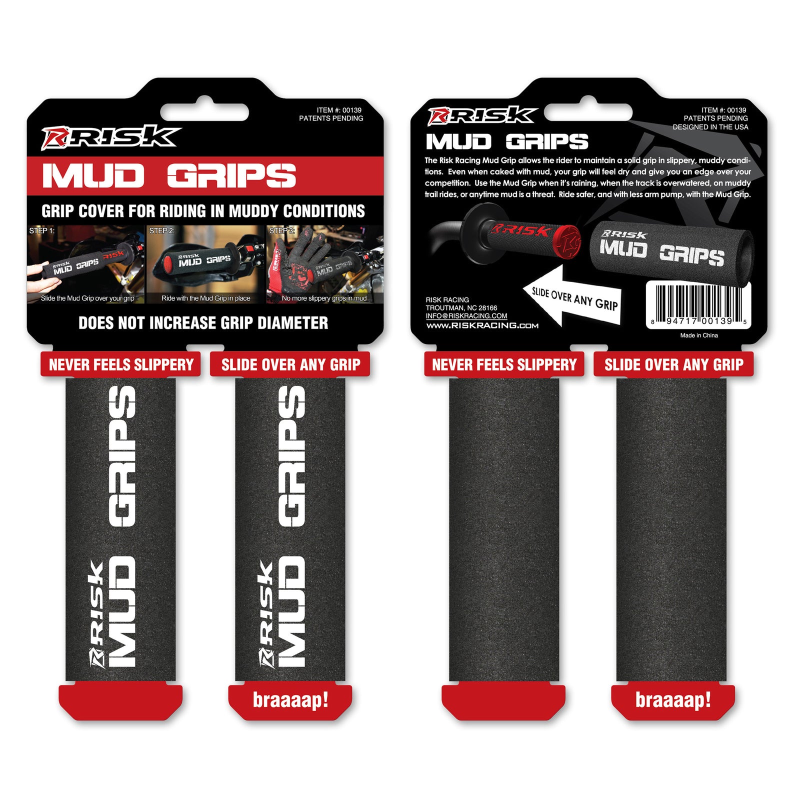 Mud Grips - Makes the muddiest, slippery grip feel dry!-Grip-Risk Racing