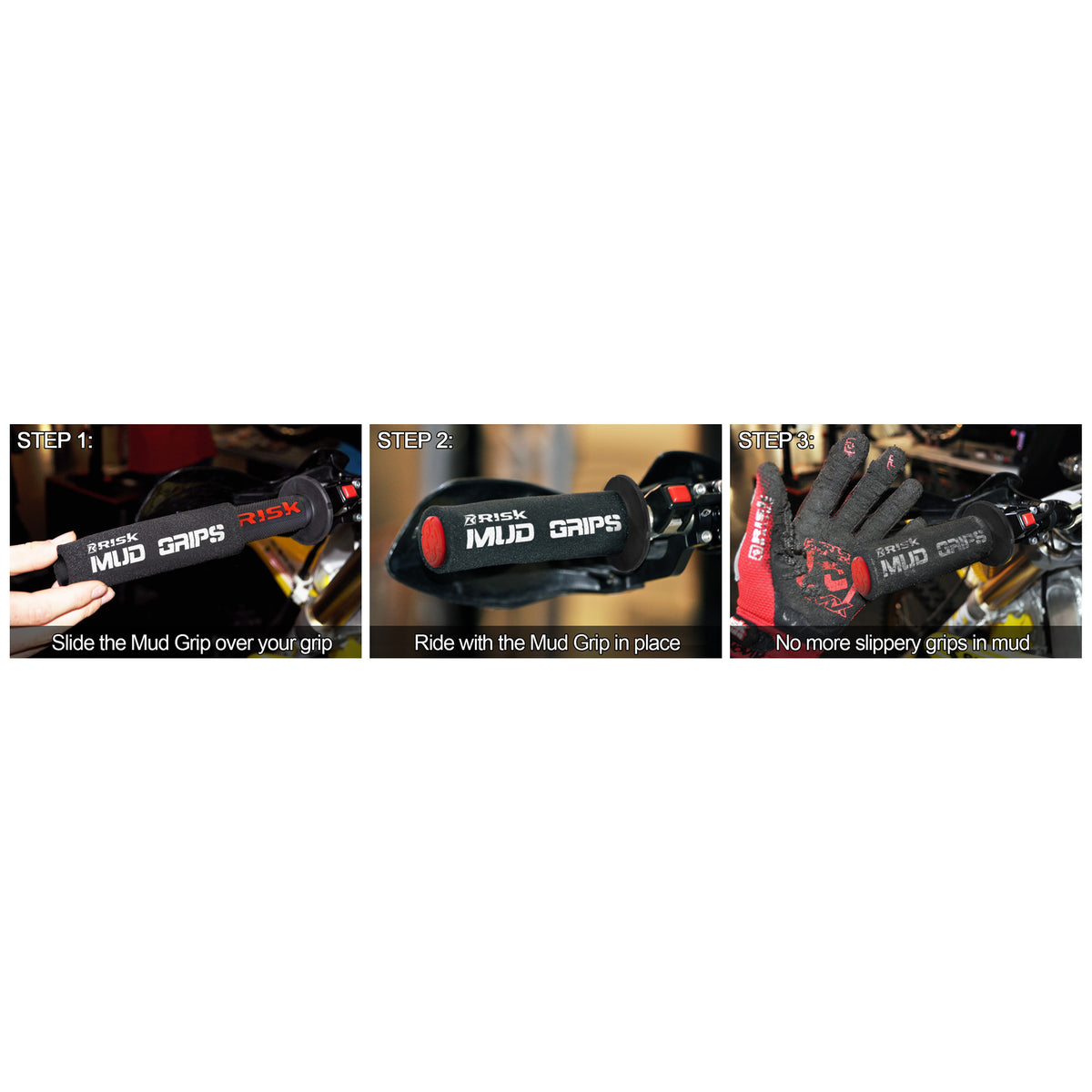 Mud Grips - Makes the muddiest, slippery grip feel dry!-Grip-Risk Racing