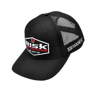 Risk-Black on Black Motocross Hat Floating Angle