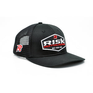 Risk-Black on Black Motocross Hat Front Right