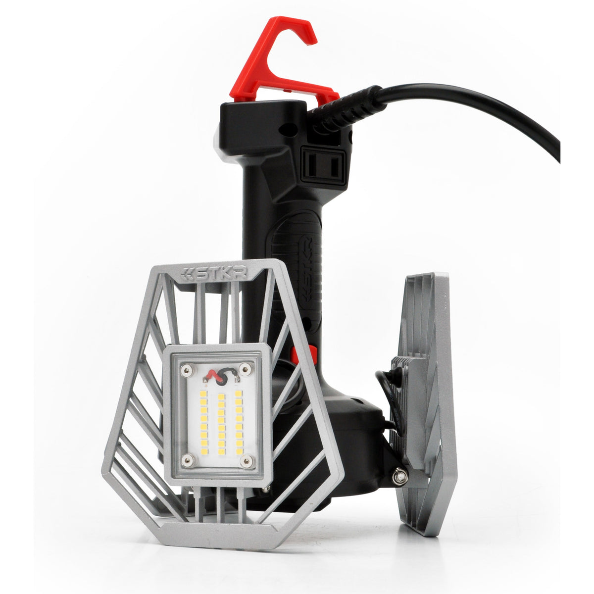 TRiLIGHT Shoplight V2 sitting on the three LED panels in a closed position