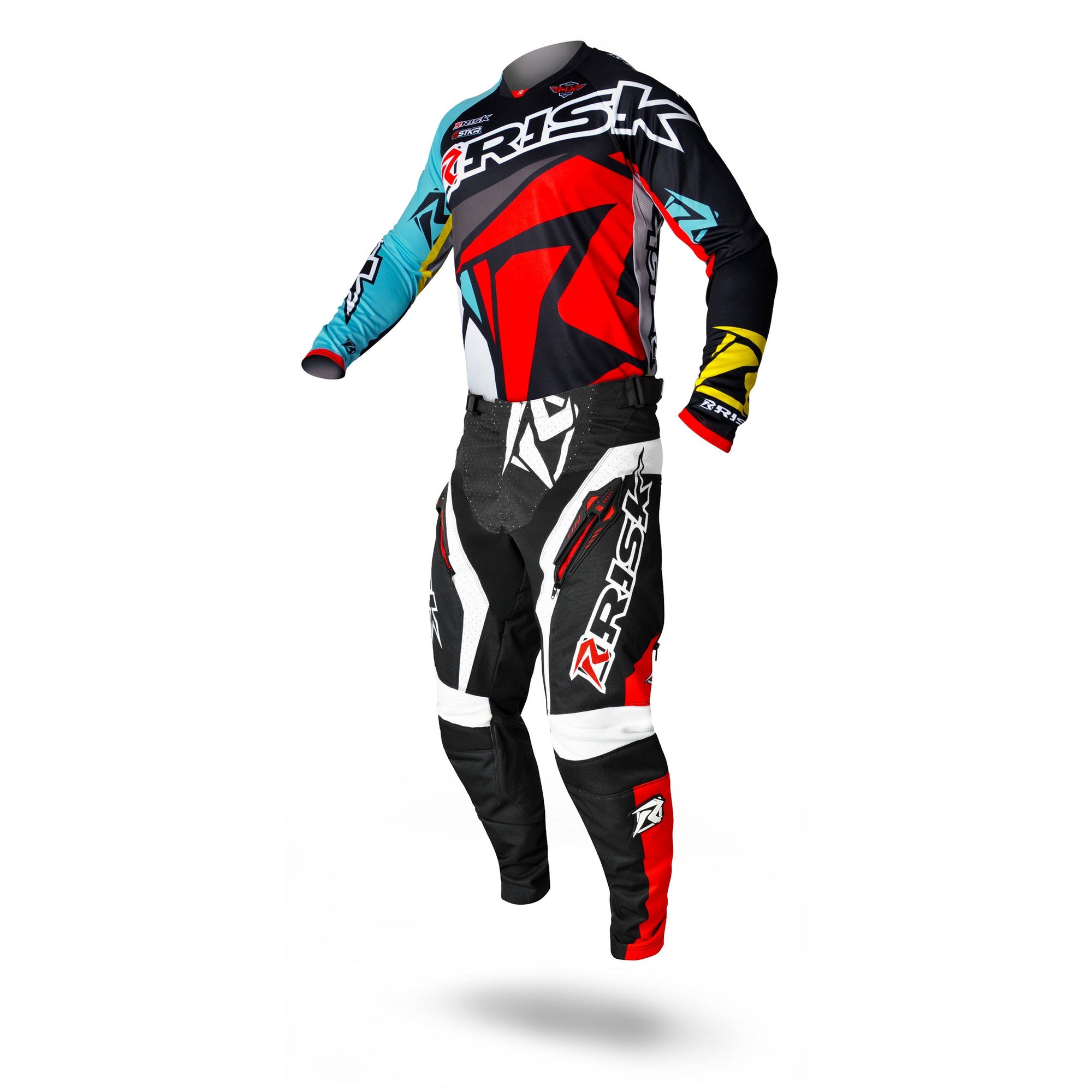 Risk Racing VENTilate V2 Jersey - Black/Red/Yellow - Motocross Riding Gear - Front