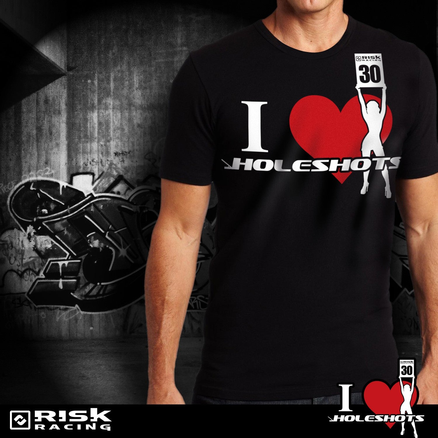Risk Racing I Heart Holeshots Motocross T Shirt