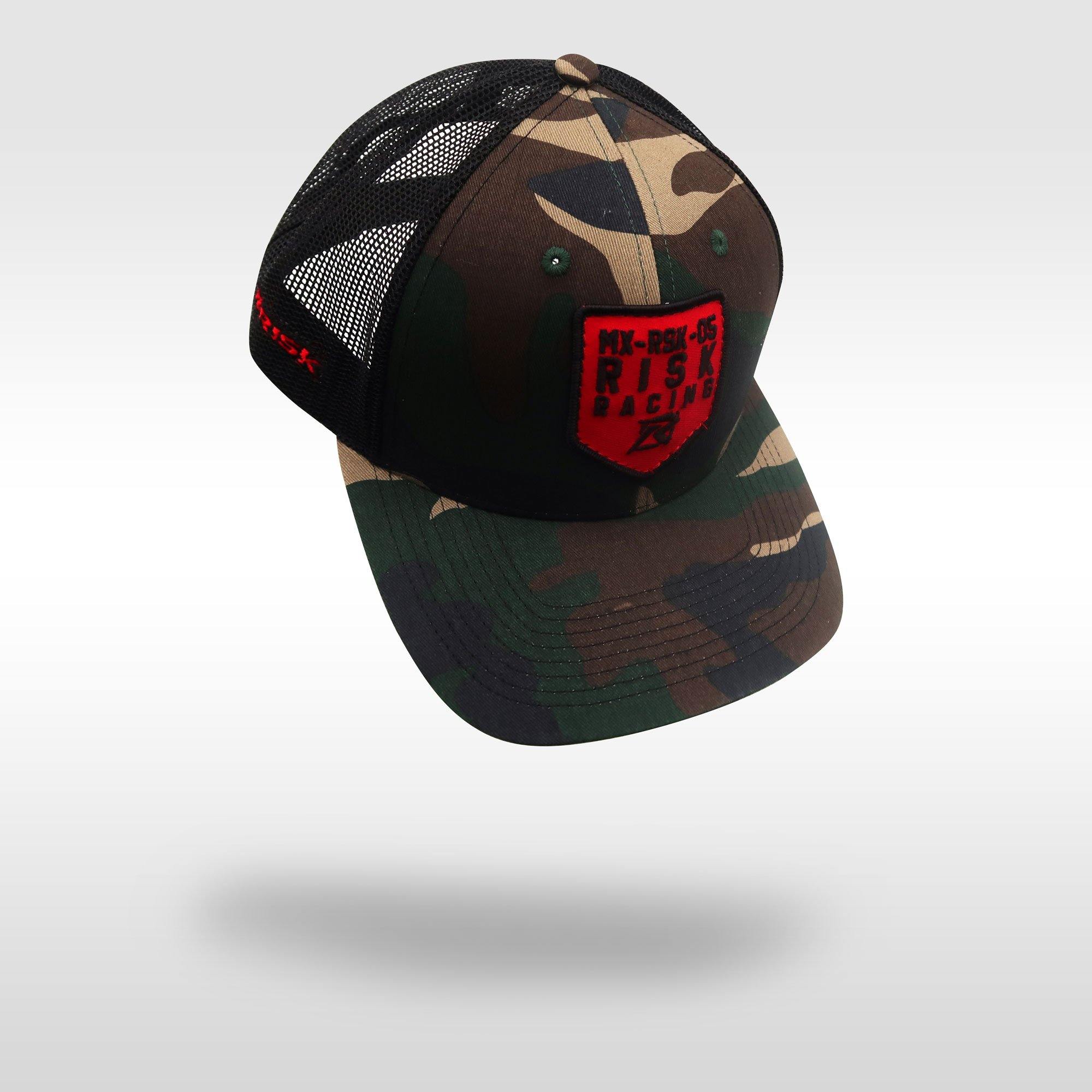 Risk Camo Red Patch Snapback Trucker Hat - Risk Racing