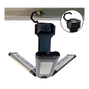 TRi-Mobile Area Work Light - Rechargeable Shoplight with Triple Pivoting LED Light Heads by STKR Concepts - hanging hook detail