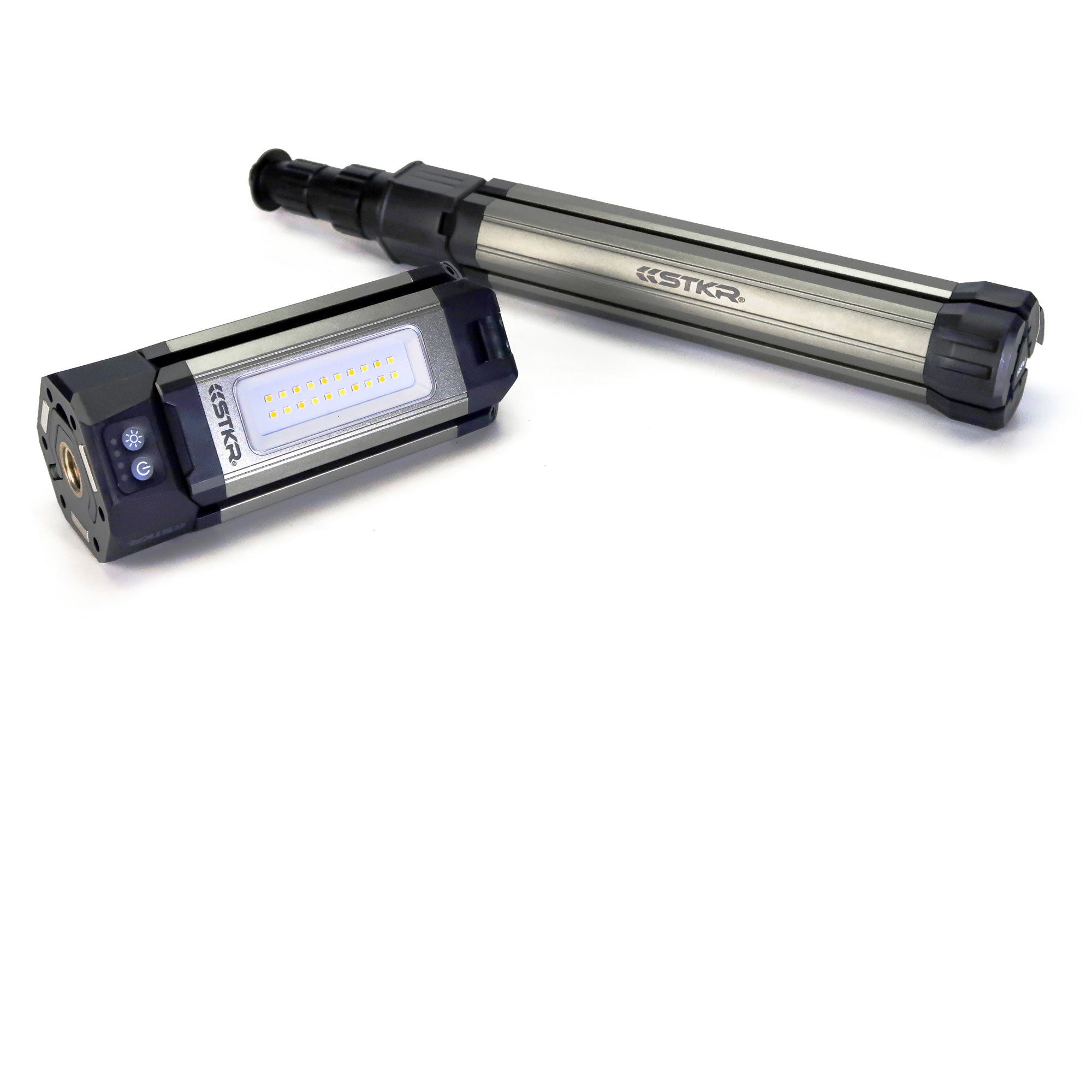 TRi-Mobile Area Work Light - Rechargeable Shoplight with Triple Pivoting LED Light Heads by STKR Concepts - standing up