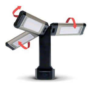 TRi-Mobile Area Work Light - Rechargeable Shoplight with Triple Pivoting LED Light Heads by STKR Concepts - pivoting heads