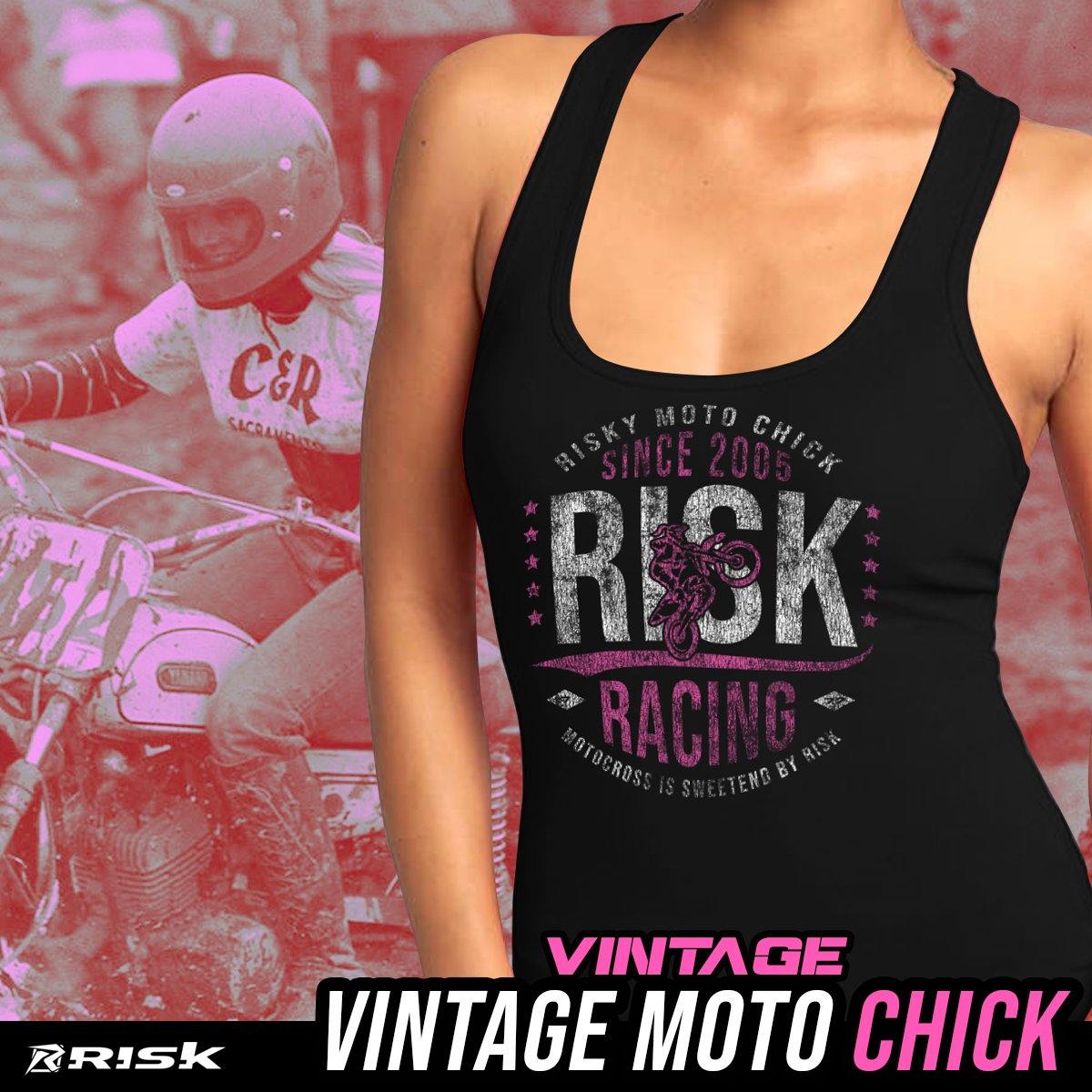 Risk Moto Chick Black Women's Racerback Tank